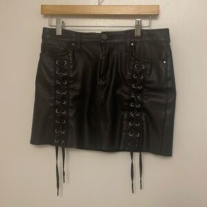 BLANK NYC lace up faux leather miniskirt 28